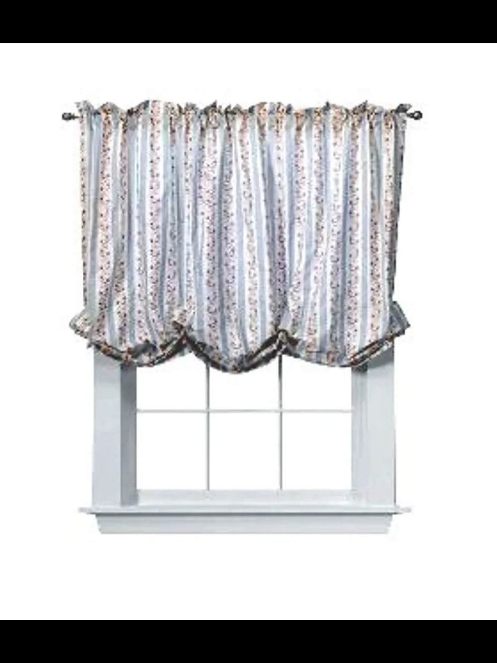 Simply Shabby Chic Balloon Curtain Valance Blue White Stripes RARE Discontinued